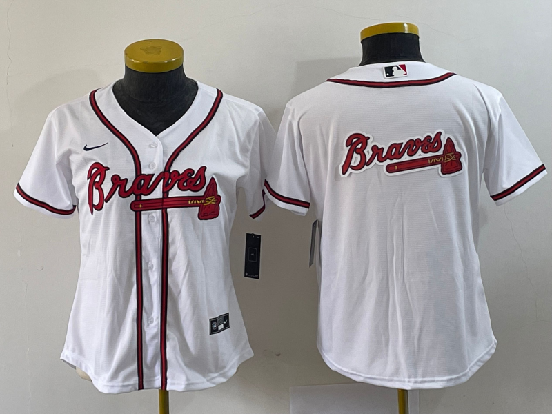 Youth Atlanta Braves White Team Big Logo Stitched Jersey